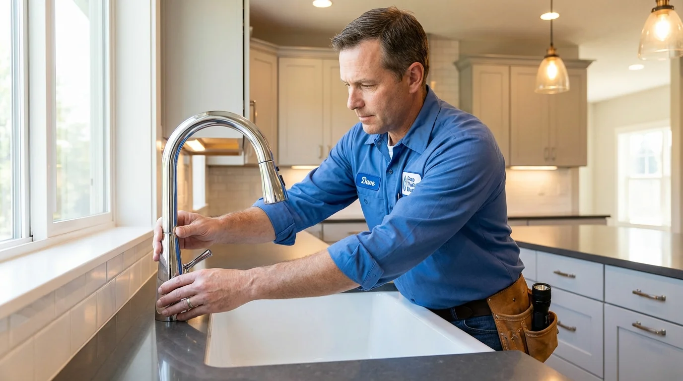 Kitchen faucet installation by Johns Plumbing LLC in Montpelier